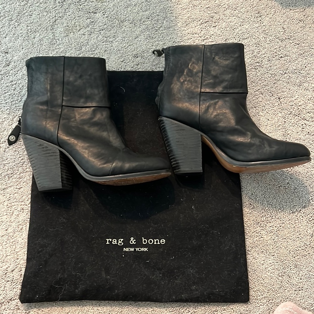 rag and bone black booties 7.5